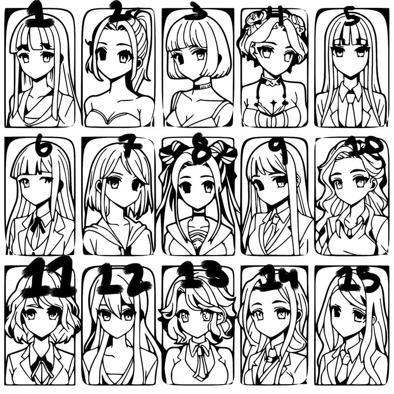 girls that look diffrent anime