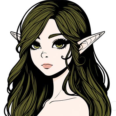 elf girl realistic dark fantasy