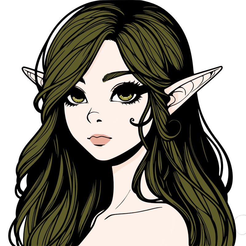 elf girl realistic dark fantasy