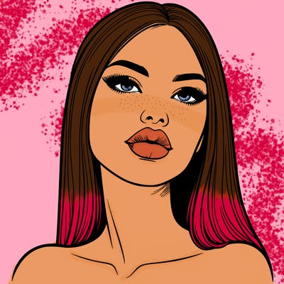 realistic woman with full lips