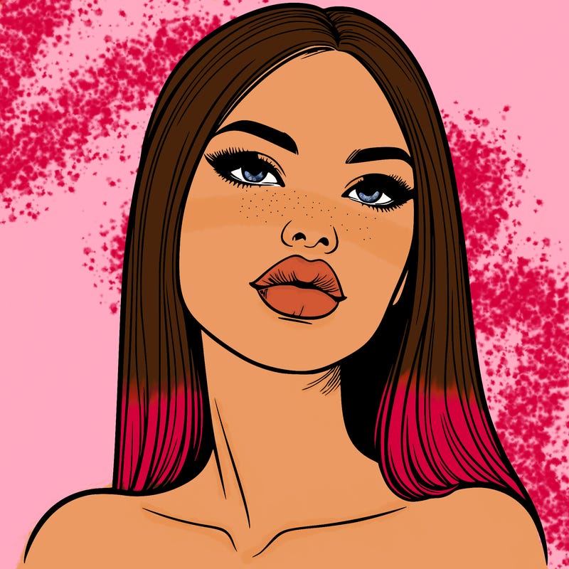 realistic woman with full lips