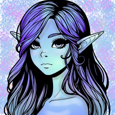 elf girl realistic dark fantasy