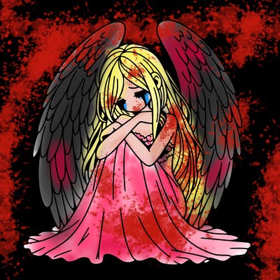 ethereal girl in grief, lonely and heartbroken