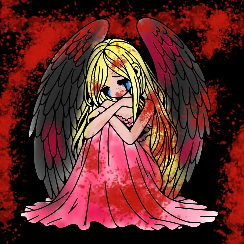 ethereal girl in grief, lonely and heartbroken