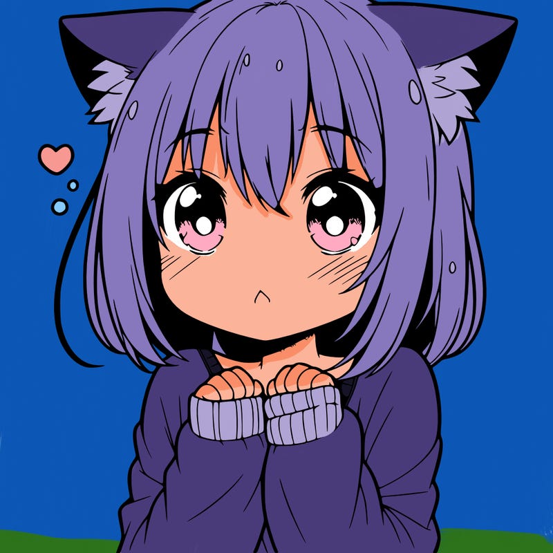shy anime catgirl