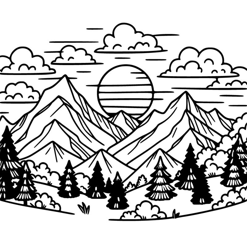 mountains sunset