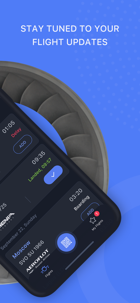 Zvartnots Airport - Zvartnots Airport app interface displaying live flight updates and arrival times.