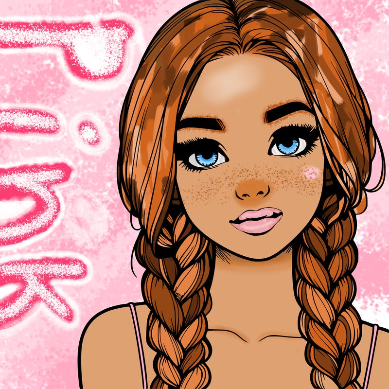 realistic girl with braids