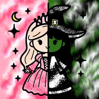 split princess and witch