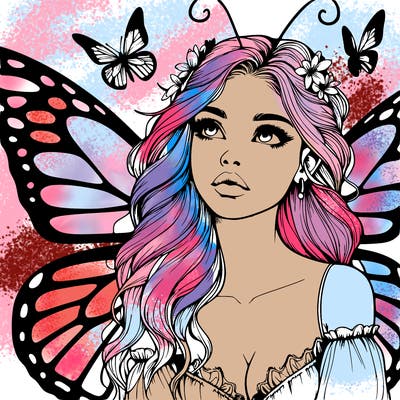 butterfly fairy realistic girl