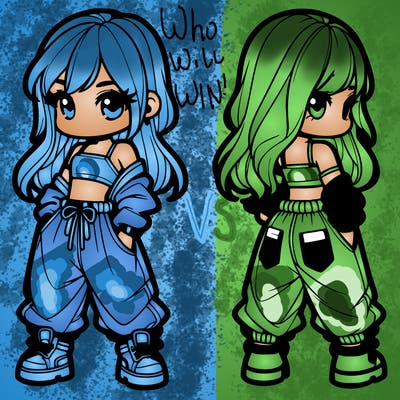 girl in crop top and baggy pants