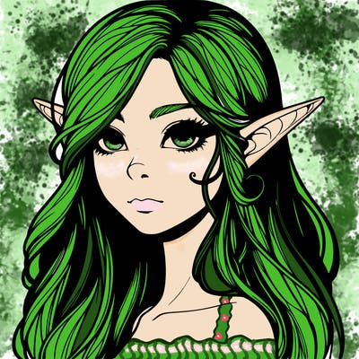 elf girl realistic dark fantasy