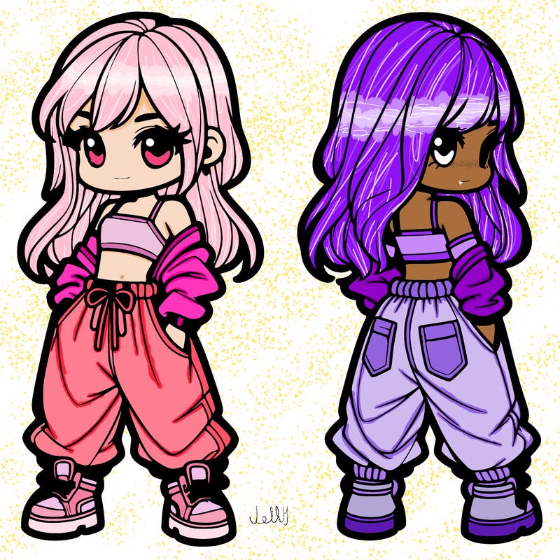 girl in crop top and baggy pants