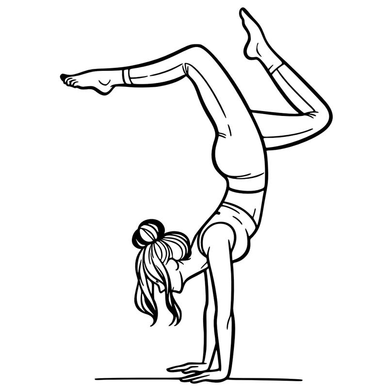 a woman doing a handstand