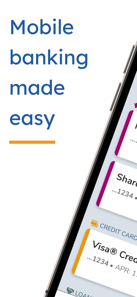 SECU - A promotional screenshot of the SECU mobile banking app with the text Mobile banking made easy.