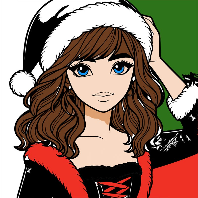 realistic teen girl wearing christmas outfit