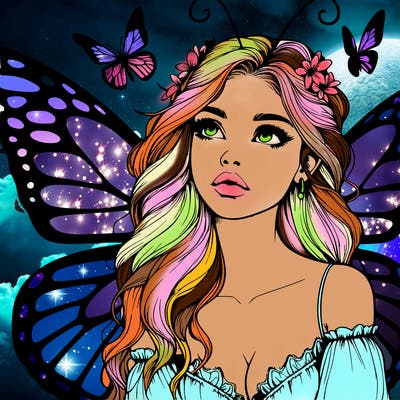 butterfly fairy realistic girl