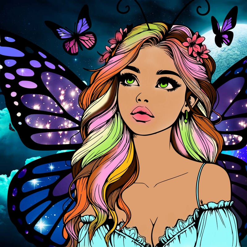 butterfly fairy realistic girl