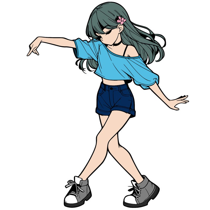 realistic girl danceing