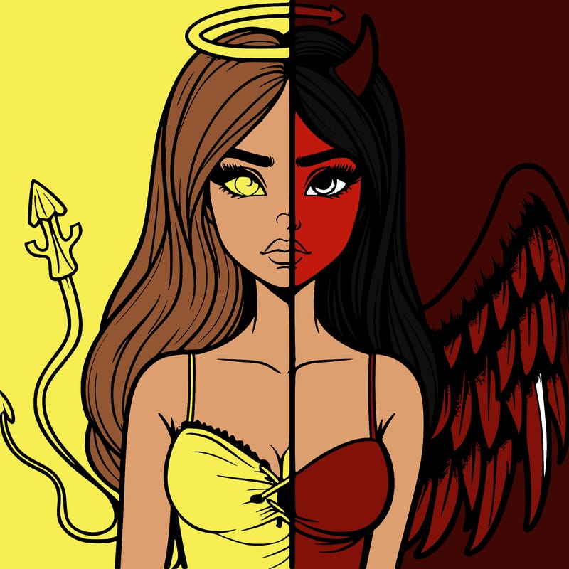 devil vs angel realistic girl