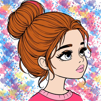 realistic girl with bun