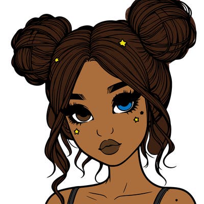 realistic girl with space buns