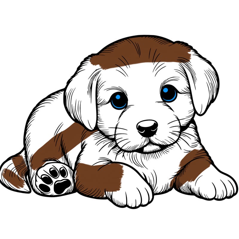 a cute realistic puppy