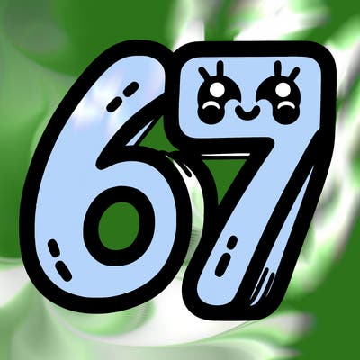 the numbers 67