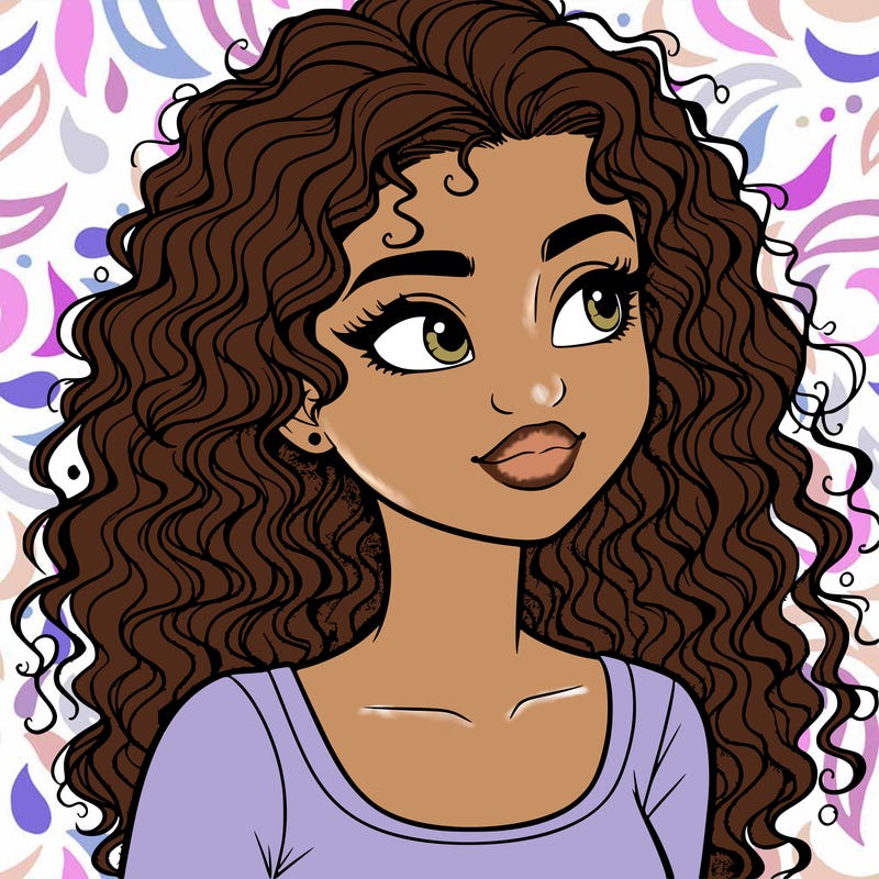 realistic girl with curly hair