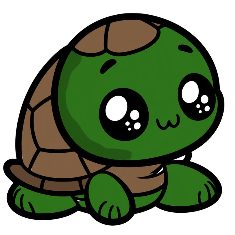 cute little animated turtle