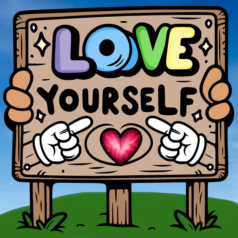 a sign where it is written: love yourself