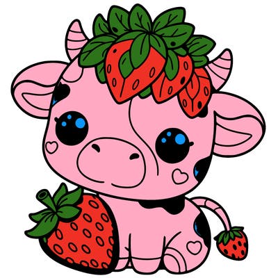 cute strawberry cow