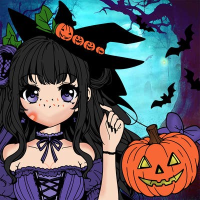 halloween anime girl