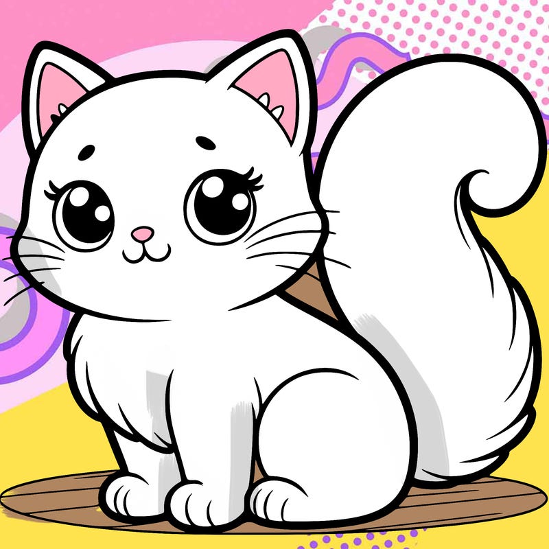 one white cat