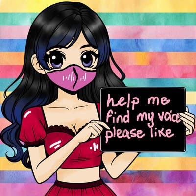 realistic pretty girl holding blank sign