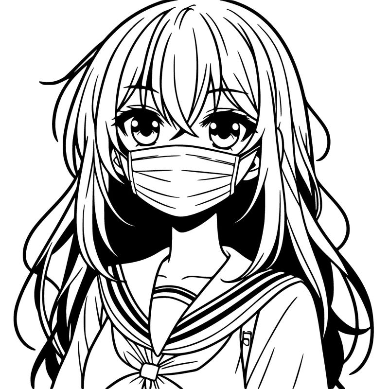 an anime girl with a mask