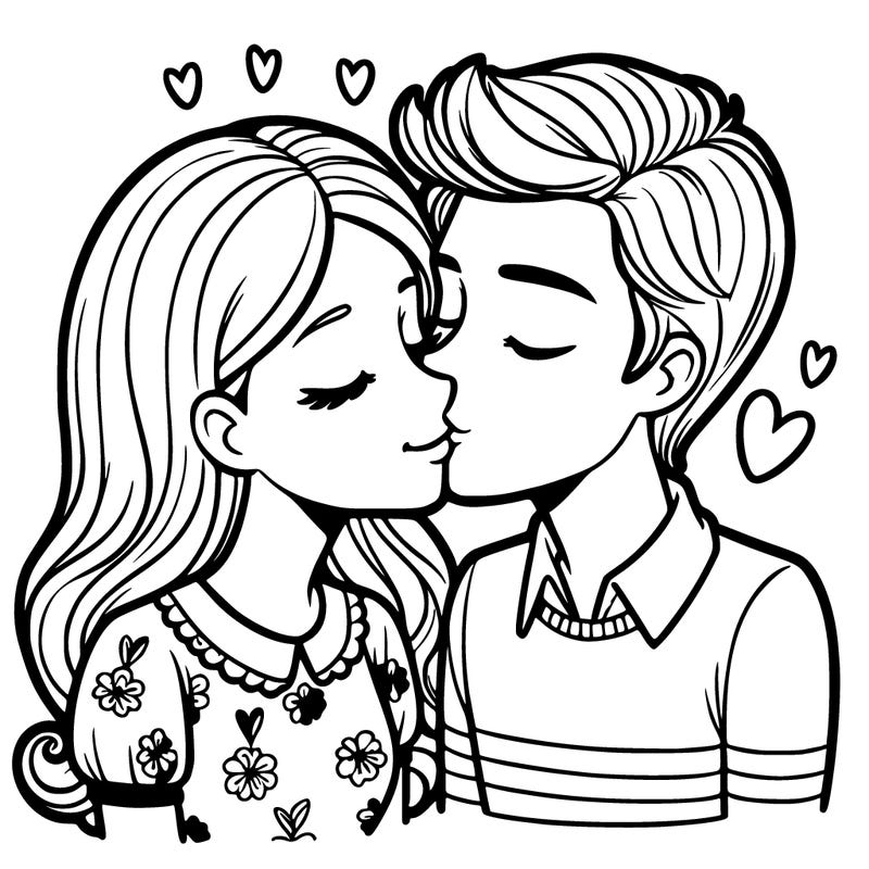 boyfriend and girlfriend kissing