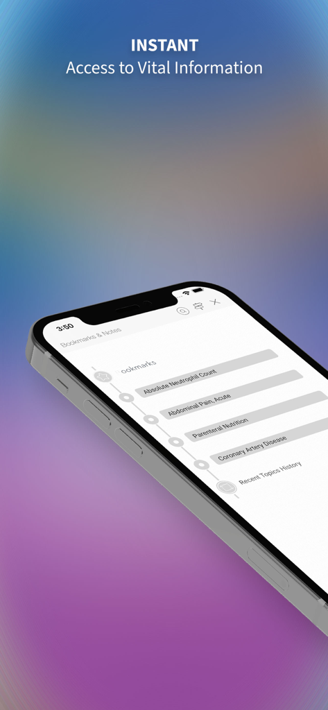 Medical Surgical Nursing Lewis - Smartphone screen displaying bookmarked medical topics in the Medical Surgical Nursing Lewis app