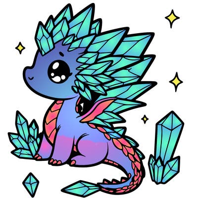 little cute crystal dragon