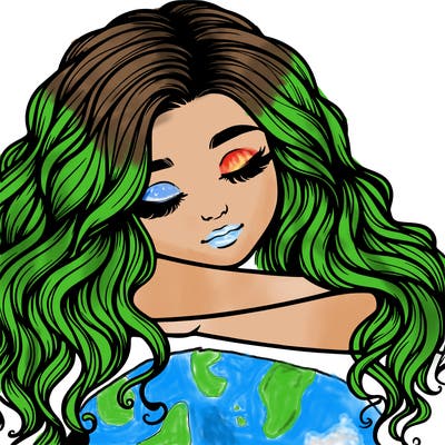 realistic girl wavy hair and sleep