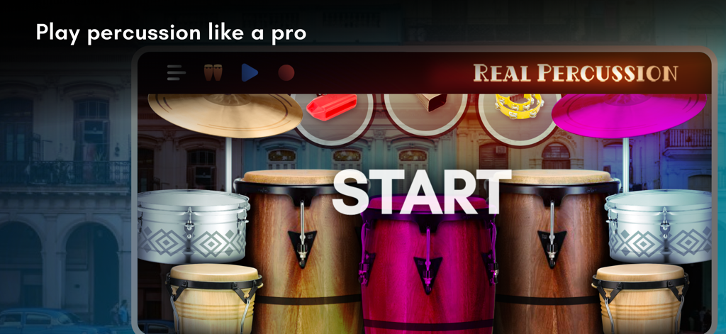 Real Percussion: kit drum pads - Virtual percussion kit with congas and cymbals