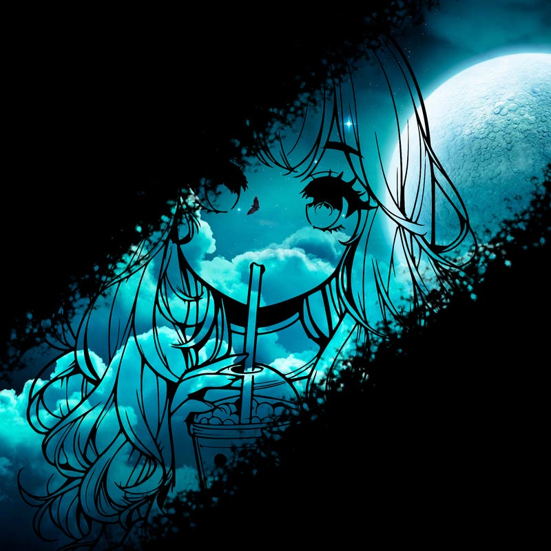 realistic girl drink a boba