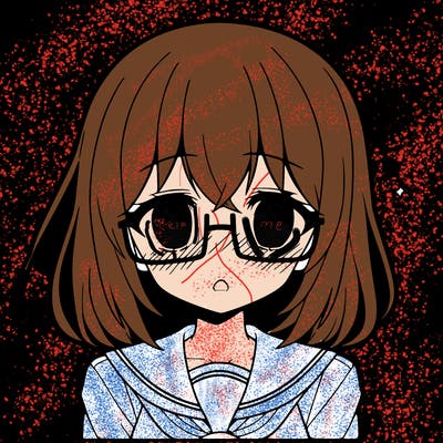 anime girl with glasses