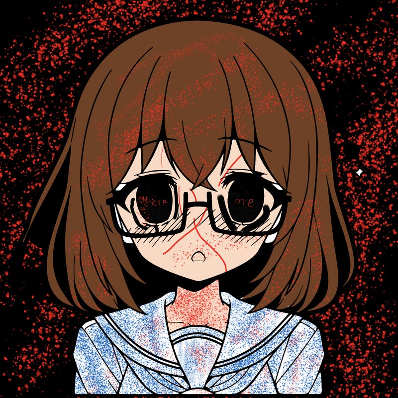 anime girl with glasses