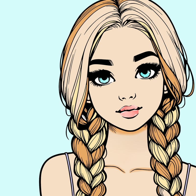 realistic girl with braids
