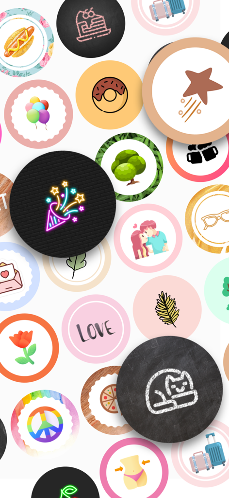 Highlight Cover: StoryLight - A collection of diverse and aesthetic Instagram story highlight cover icons including travel food and lifestyle themes