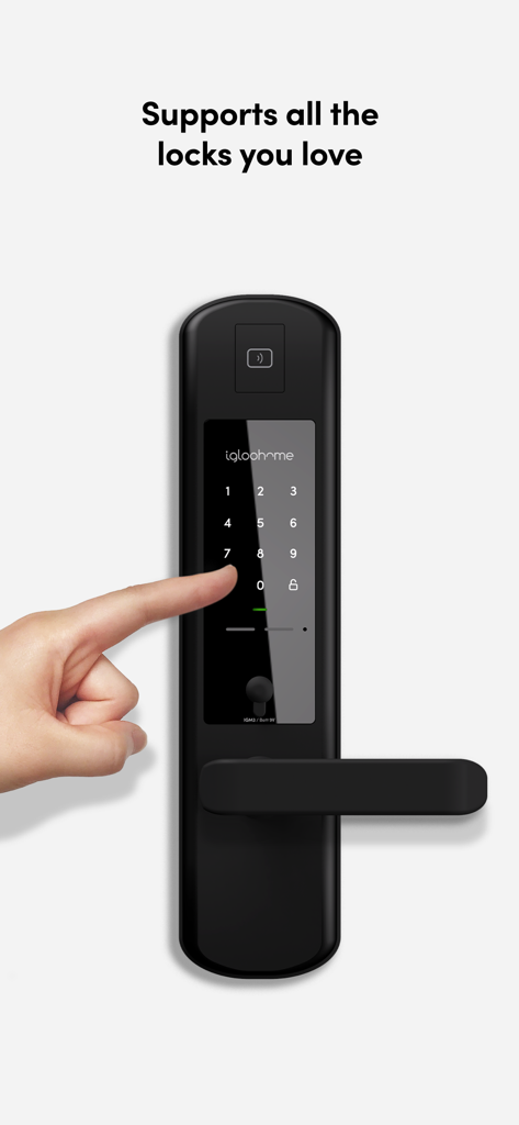 igloodeveloper - Hand pressing a button on an igloohome smart lock keypad