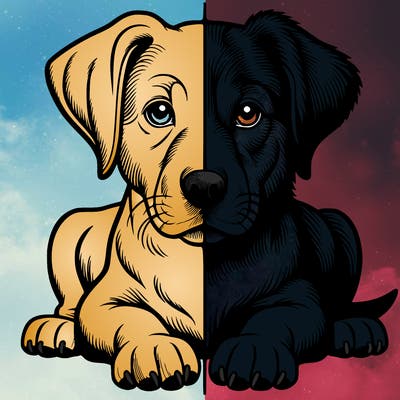 realistic dog split picture