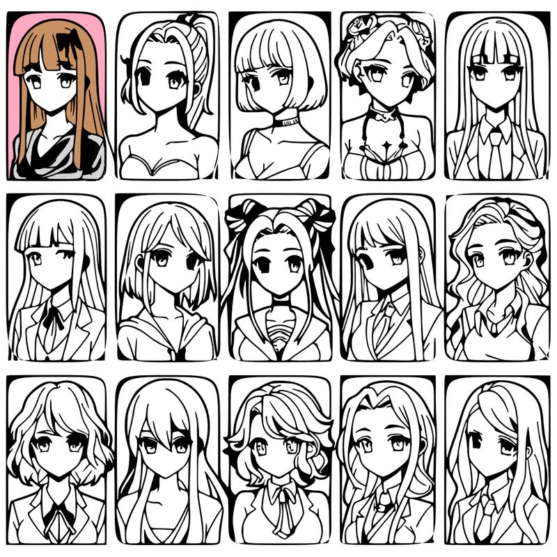 girls that look diffrent anime