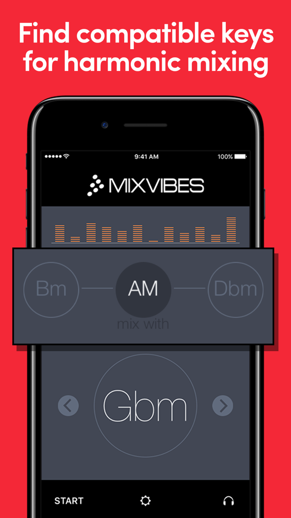 Key Detect app interface displaying compatible musical keys for harmonic mixing